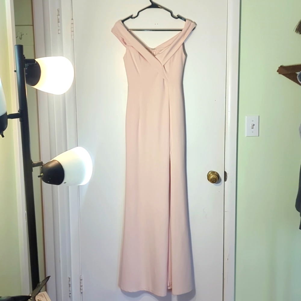 Lulus Women's Song of Love Blush Pink Off-the-Shoulder Maxi Dress Size XS